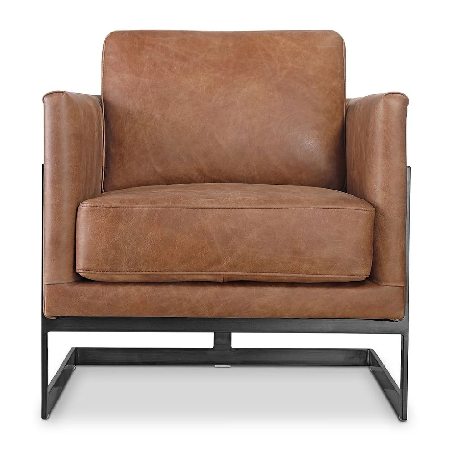 Luxury Leather Cantilevered Accent Chair European Style for Villa