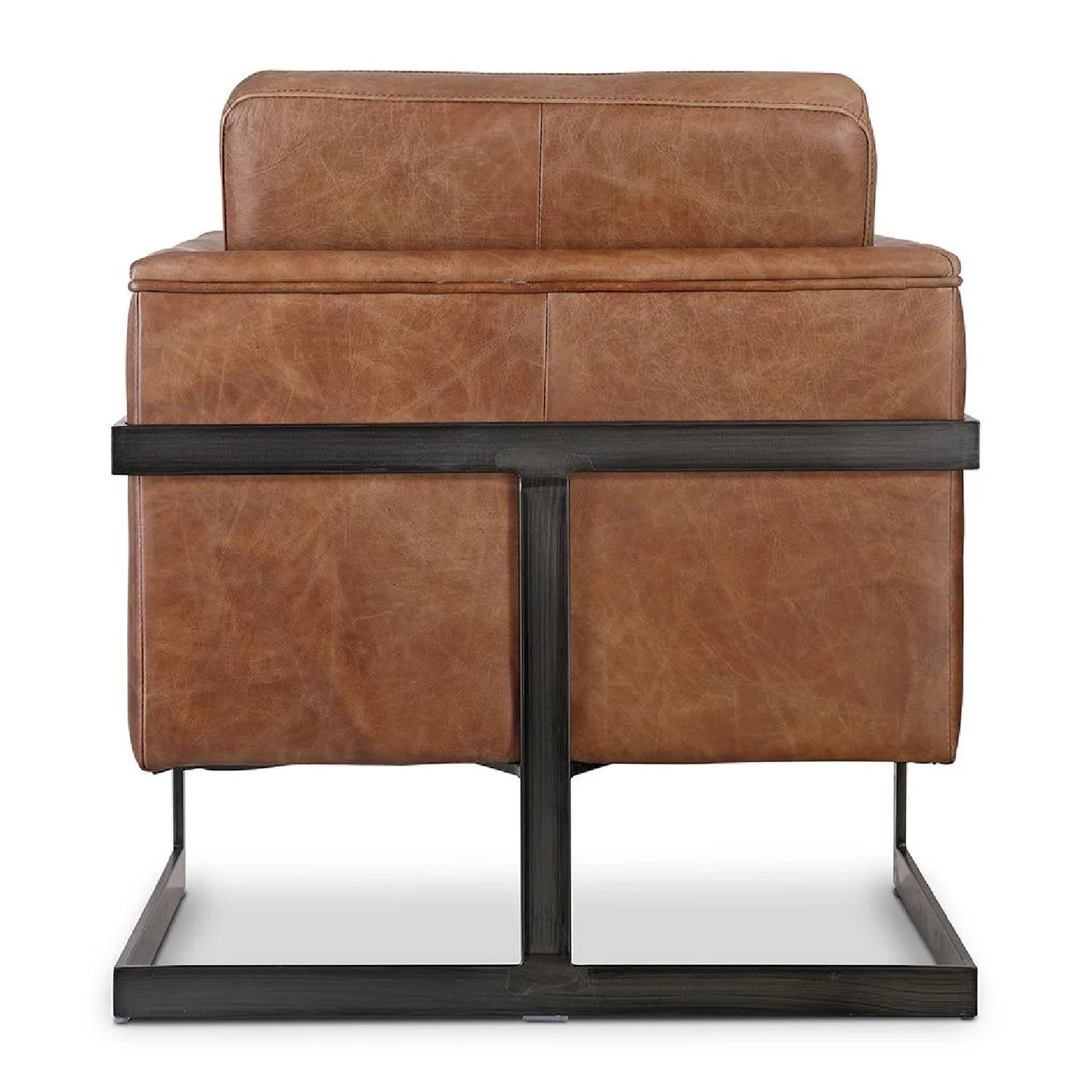 Luxury Leather Cantilevered Accent Chair European Style for Villa