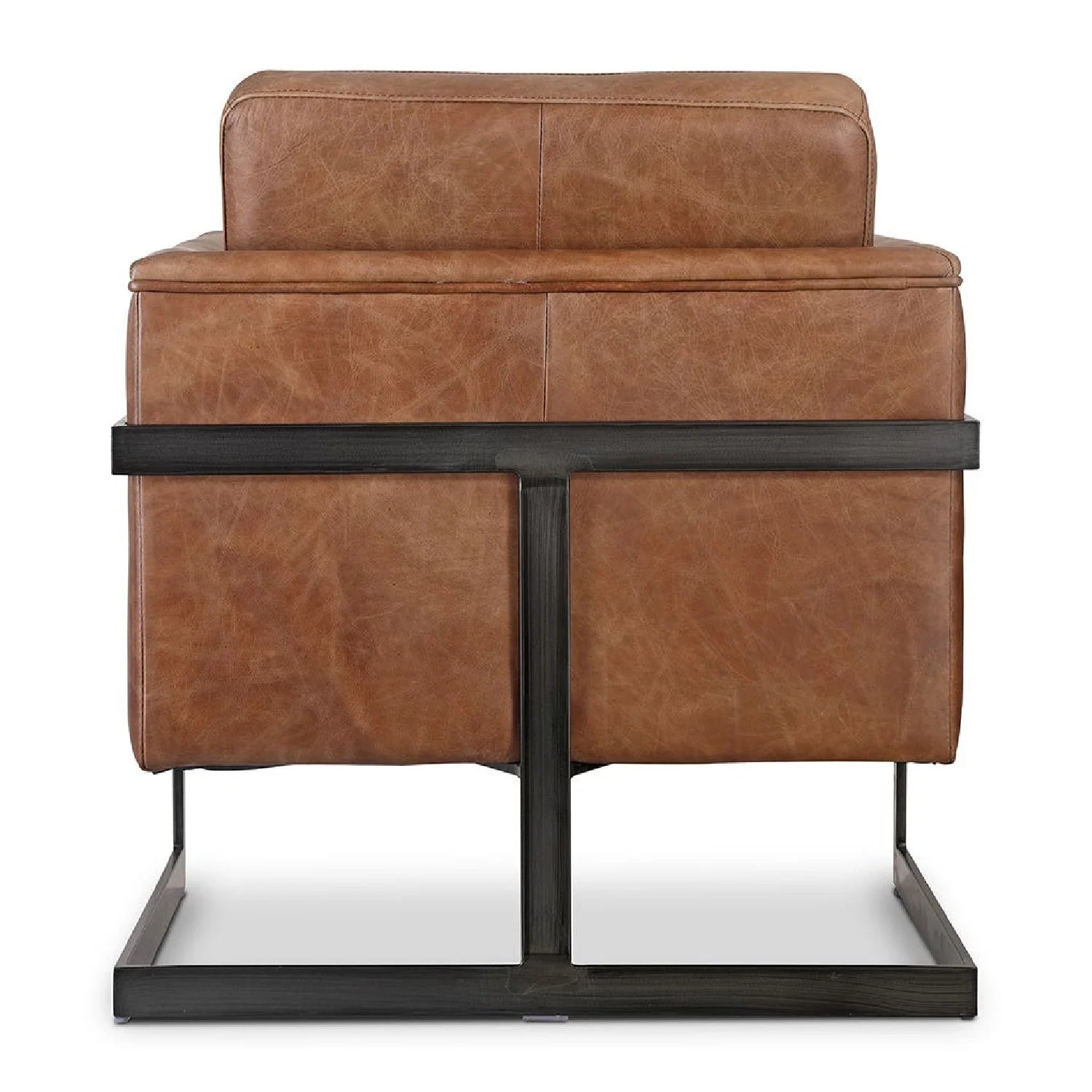 Luxury Leather Cantilevered Accent Chair European Style for Villa