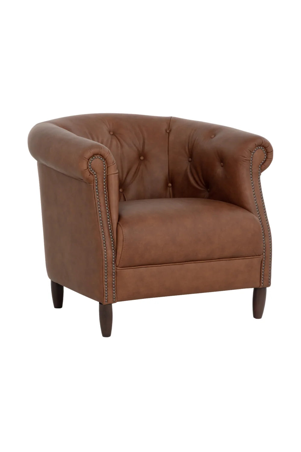 Luxury Leather Chesterfield Lounge Chair European Style for Villa