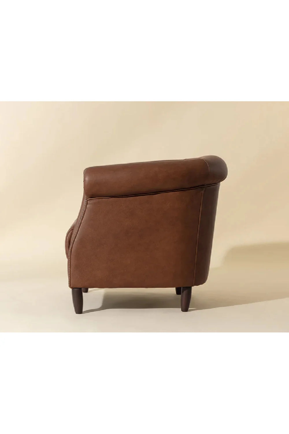 Luxury Leather Chesterfield Lounge Chair European Style for Villa