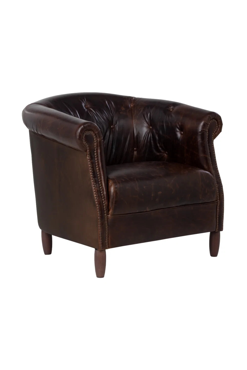 Luxury Leather Chesterfield Lounge Chair European Style for Villa