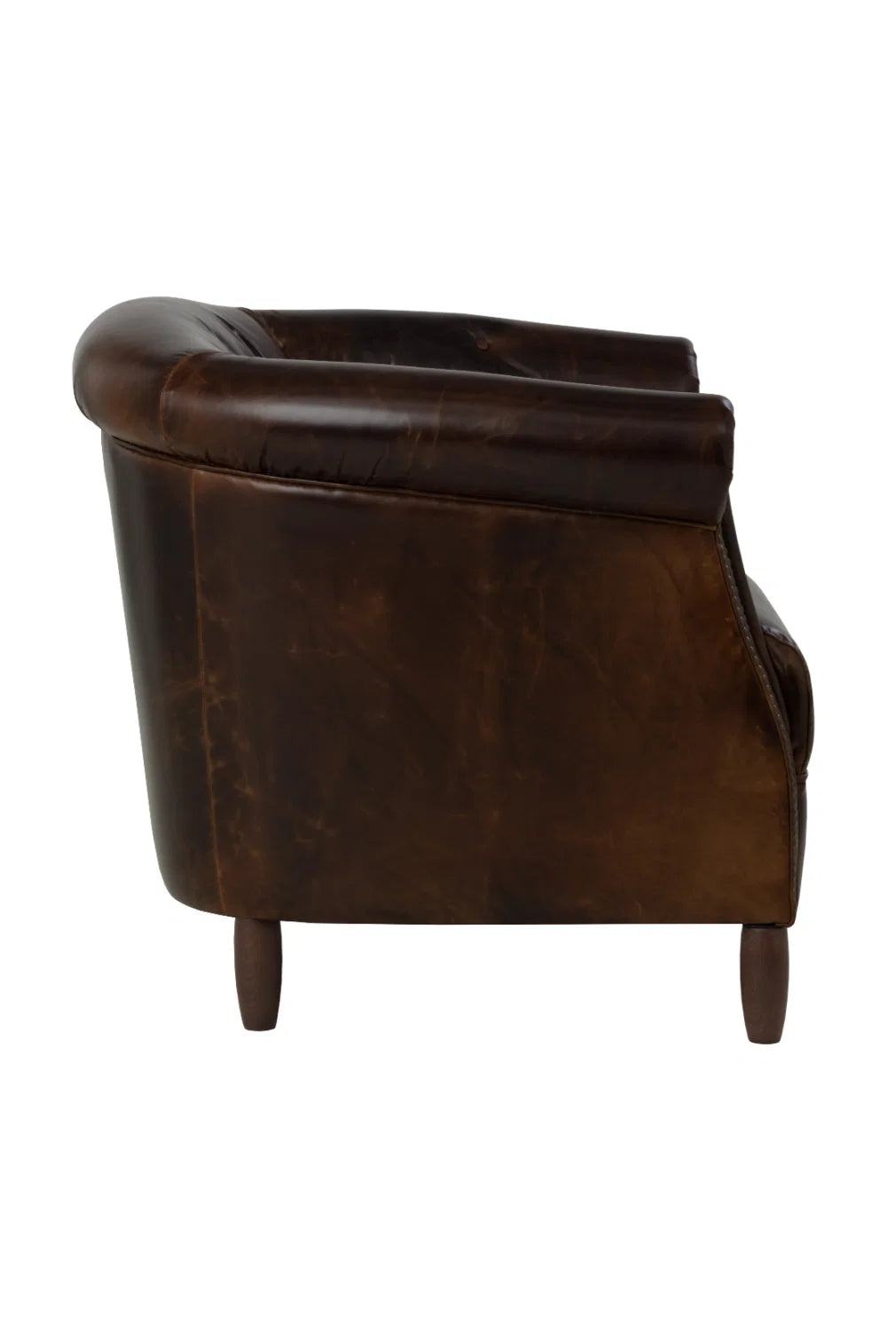 Luxury Leather Chesterfield Lounge Chair European Style for Villa