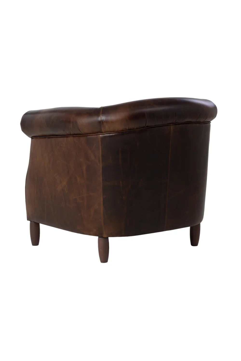 Luxury Leather Chesterfield Lounge Chair European Style for Villa