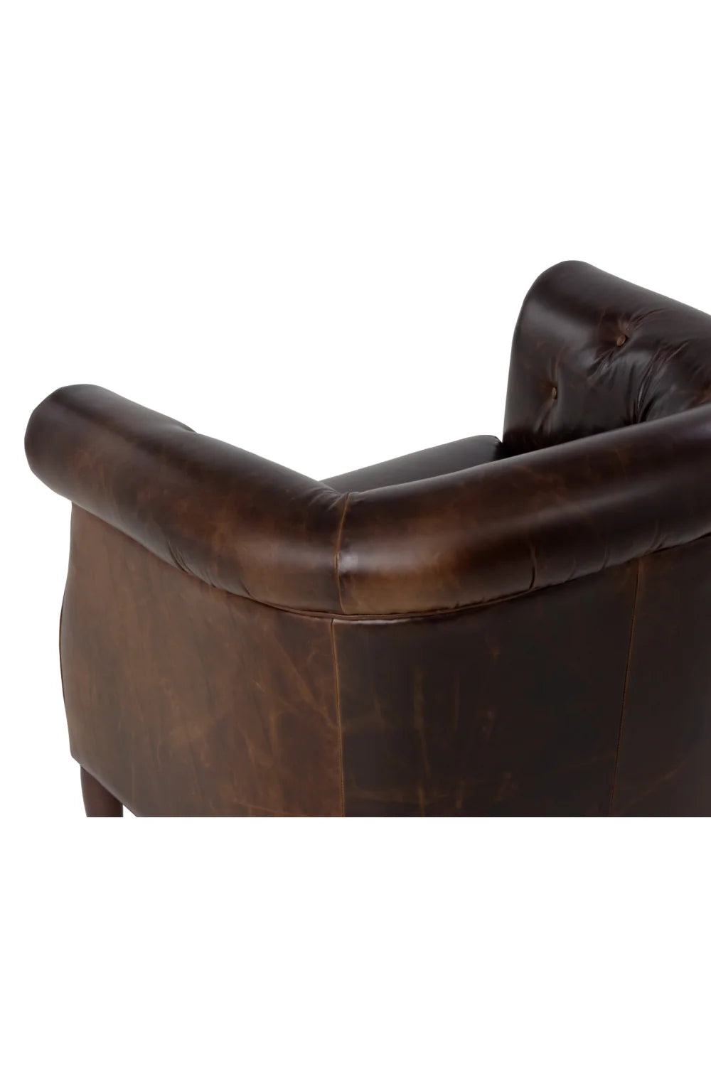 Luxury Leather Chesterfield Lounge Chair European Style for Villa