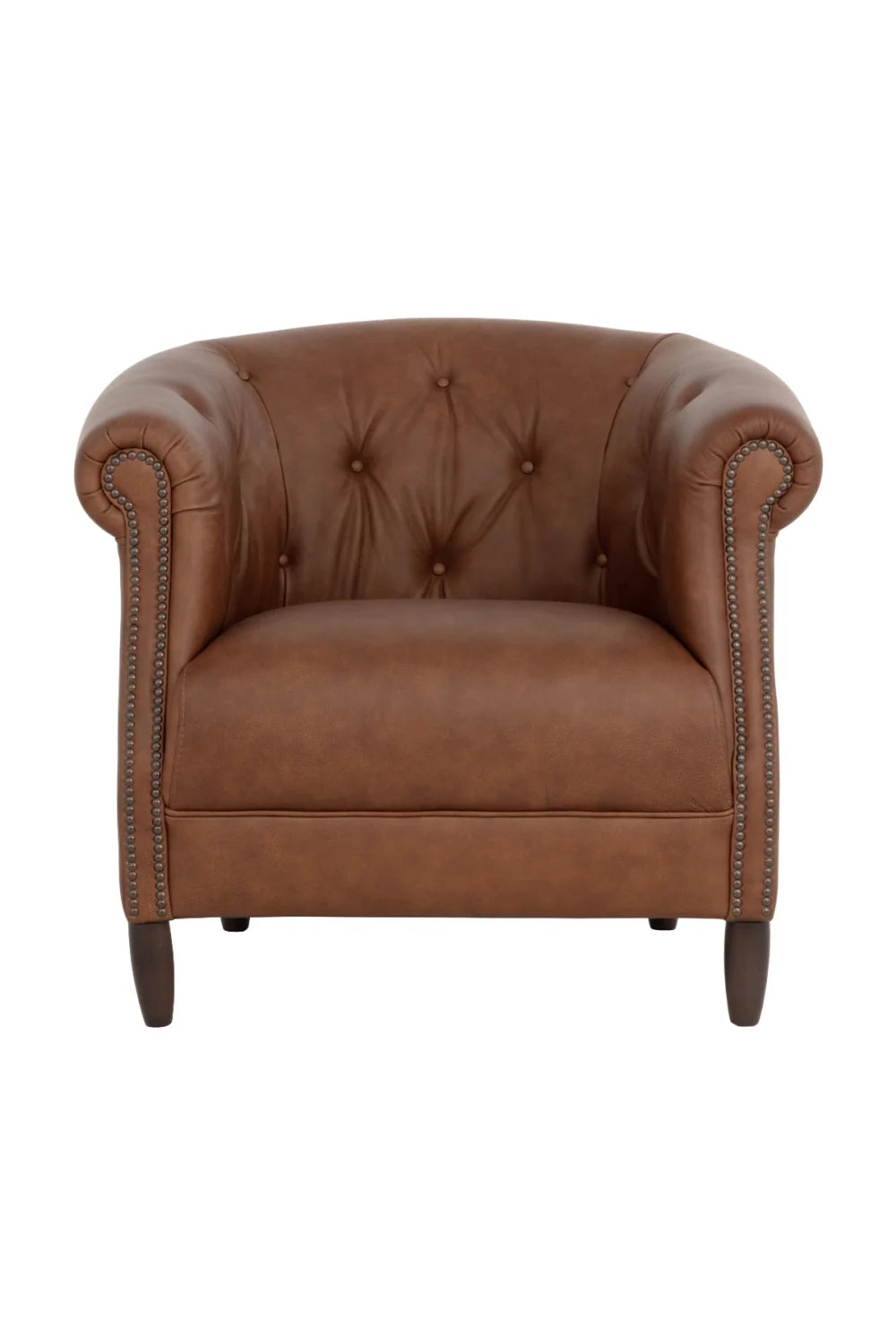 Luxury Leather Chesterfield Lounge Chair European Style for Villa