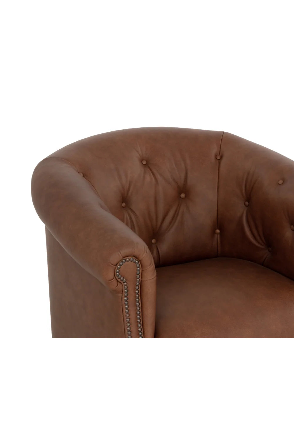 Luxury Leather Chesterfield Lounge Chair European Style for Villa