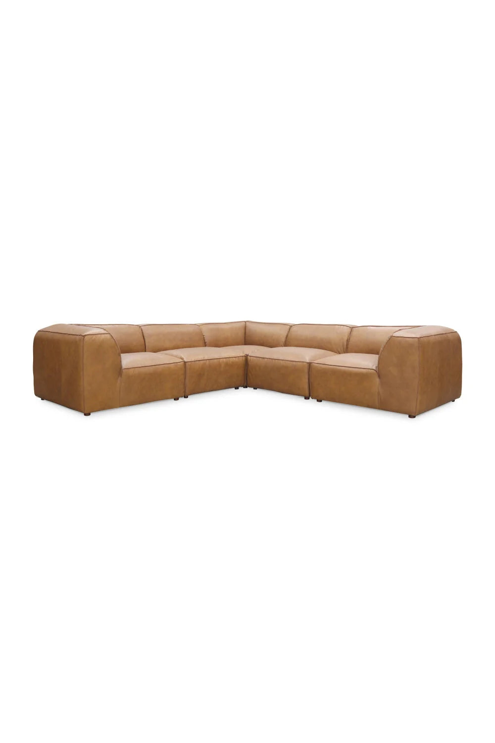 Luxury Leather L-Shaped Sectional Sofa Modern Italian Style for Villa
