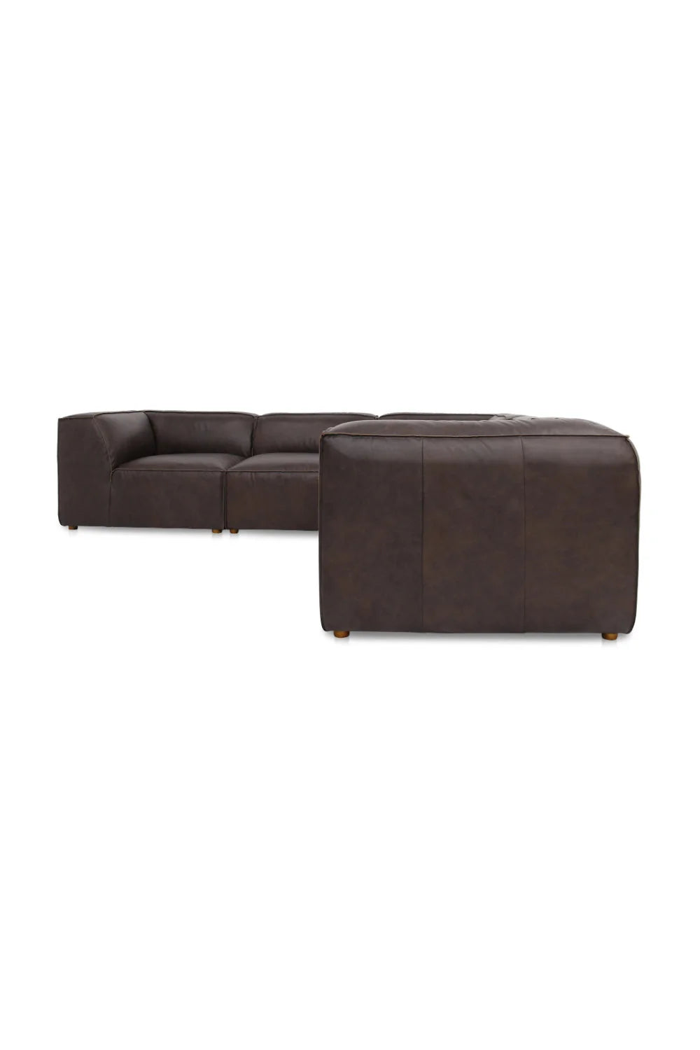Luxury Leather L-Shaped Sectional Sofa Modern Italian Style for Villa