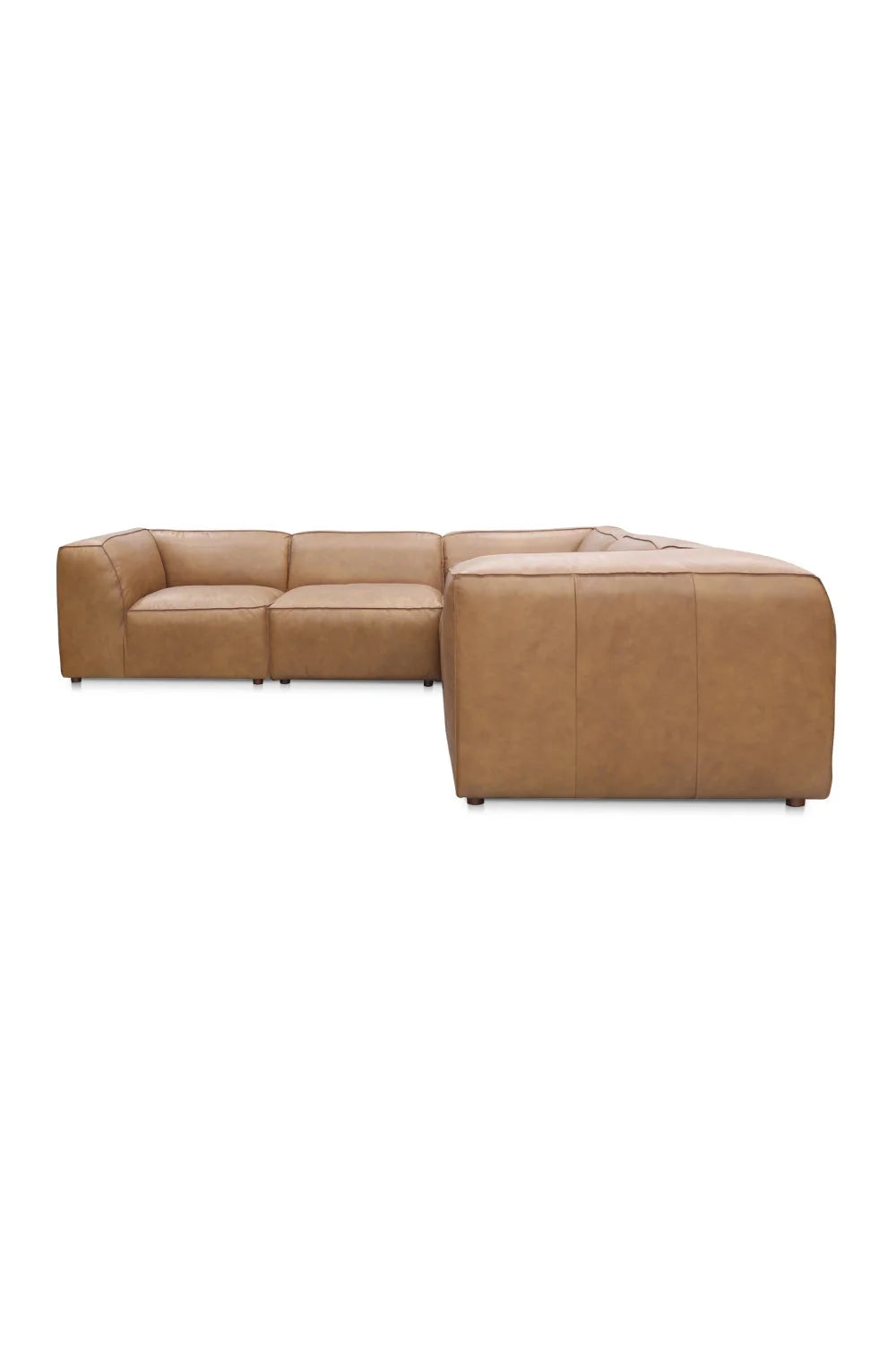 Luxury Leather L-Shaped Sectional Sofa Modern Italian Style for Villa