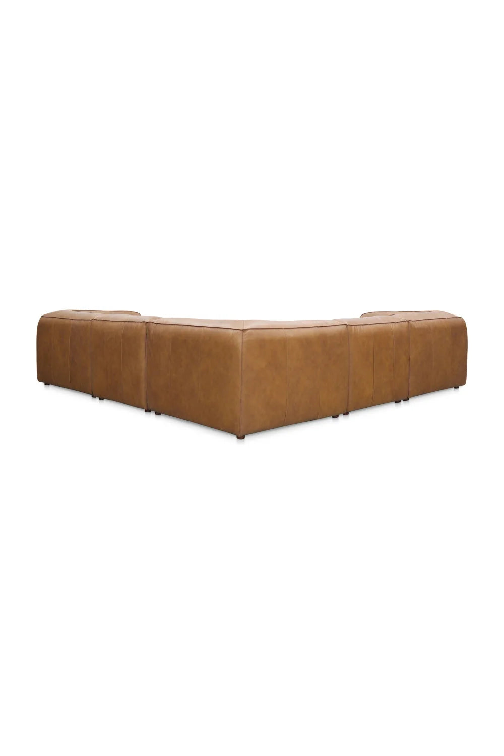Luxury Leather L-Shaped Sectional Sofa Modern Italian Style for Villa