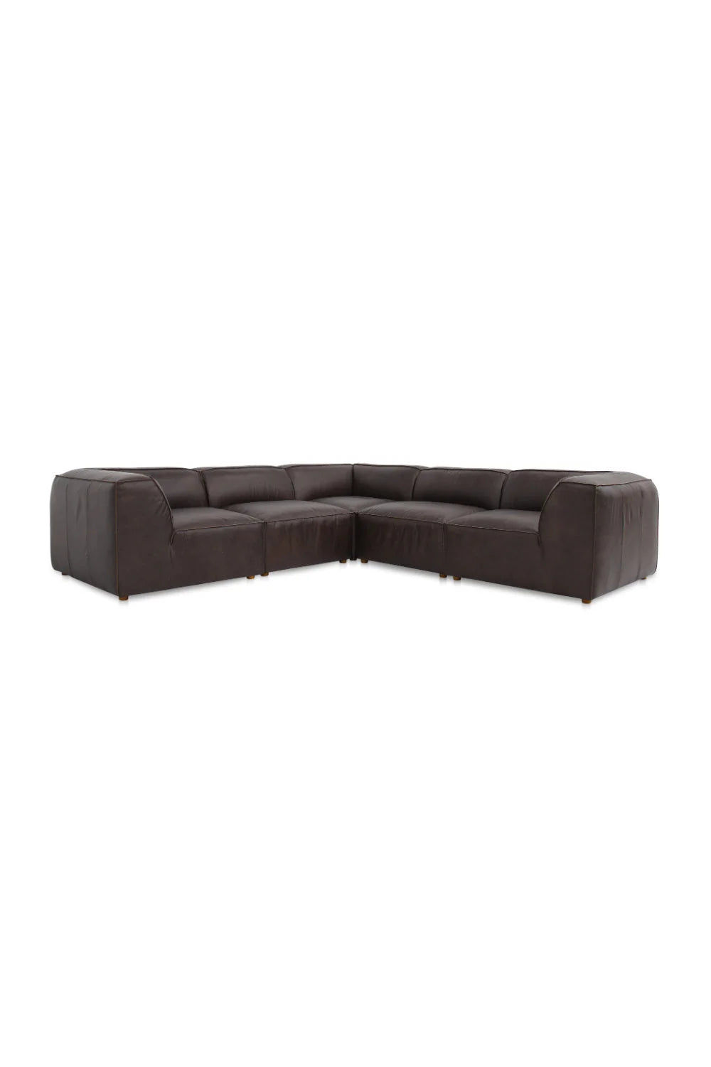 Luxury Leather L-Shaped Sectional Sofa Modern Italian Style for Villa