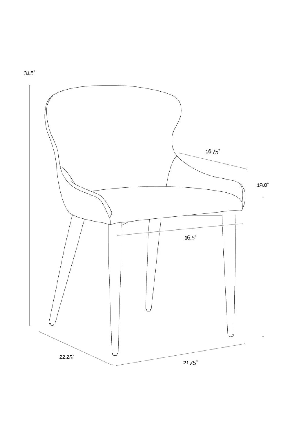 Luxury Leather Look Modern Dining Chair European Style for Villa