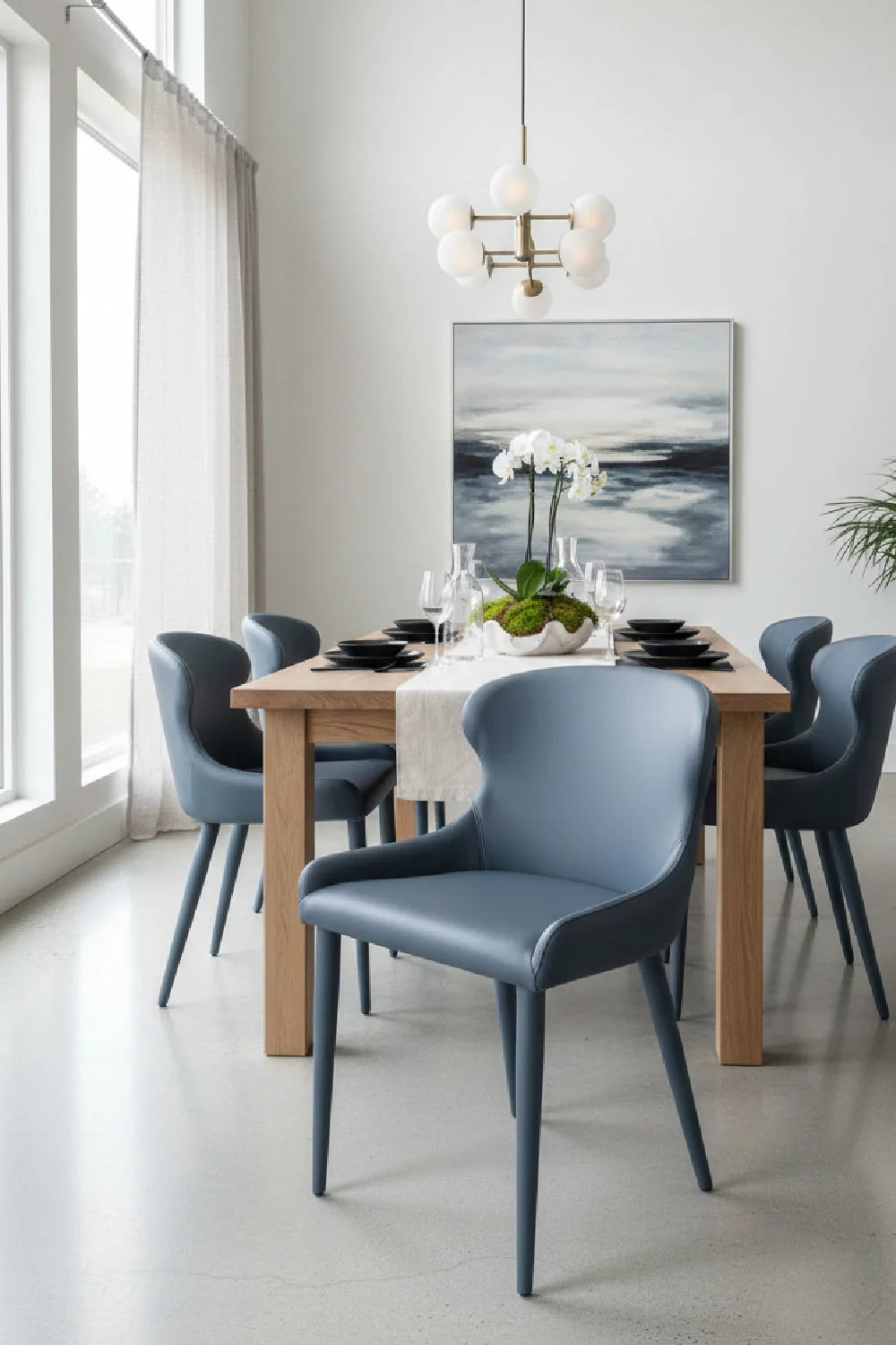 Luxury Leather Look Modern Dining Chair European Style for Villa
