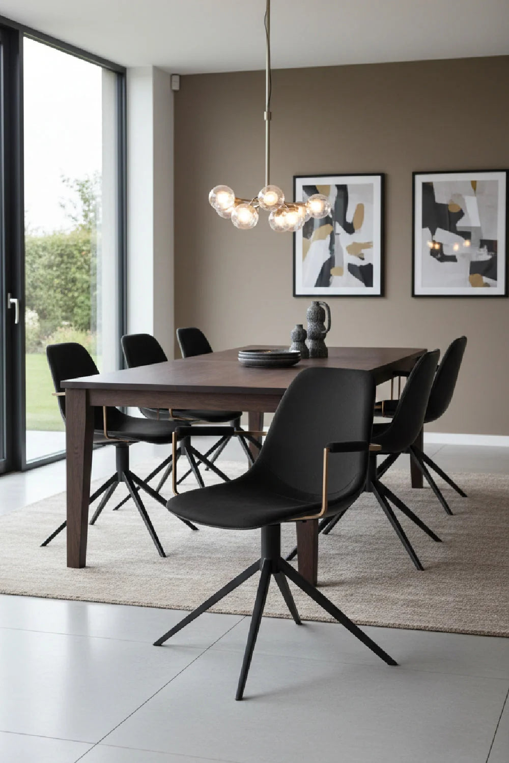Luxury Leather Look Modern Swivel Dining Chair European Style for Villa