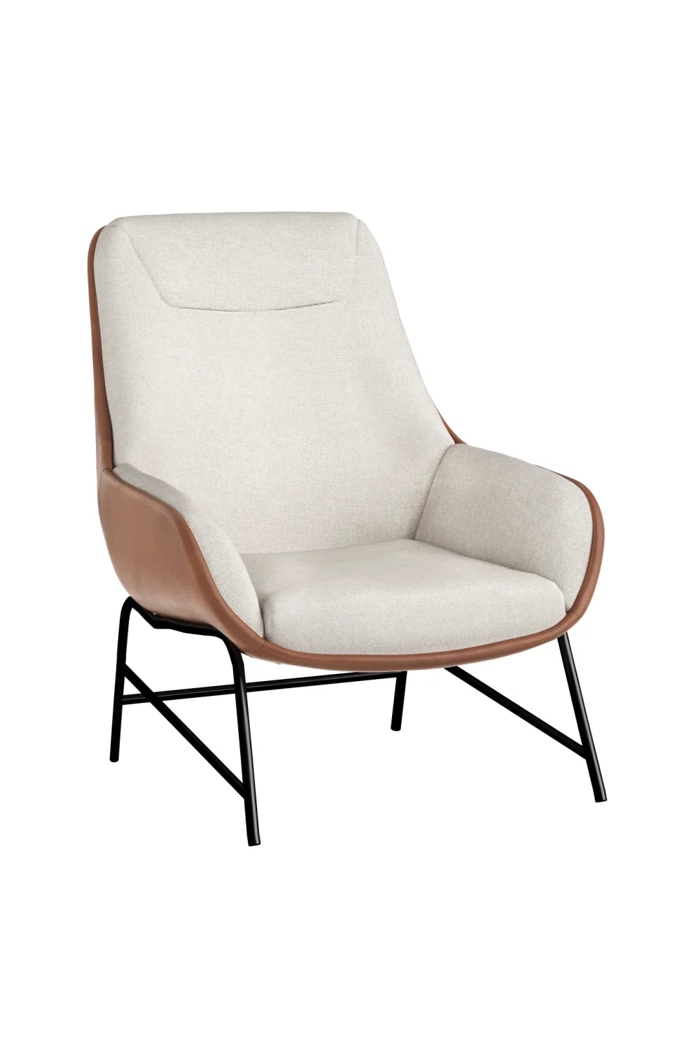 Luxury Leather Lounge Accent Chair European Style for Villa