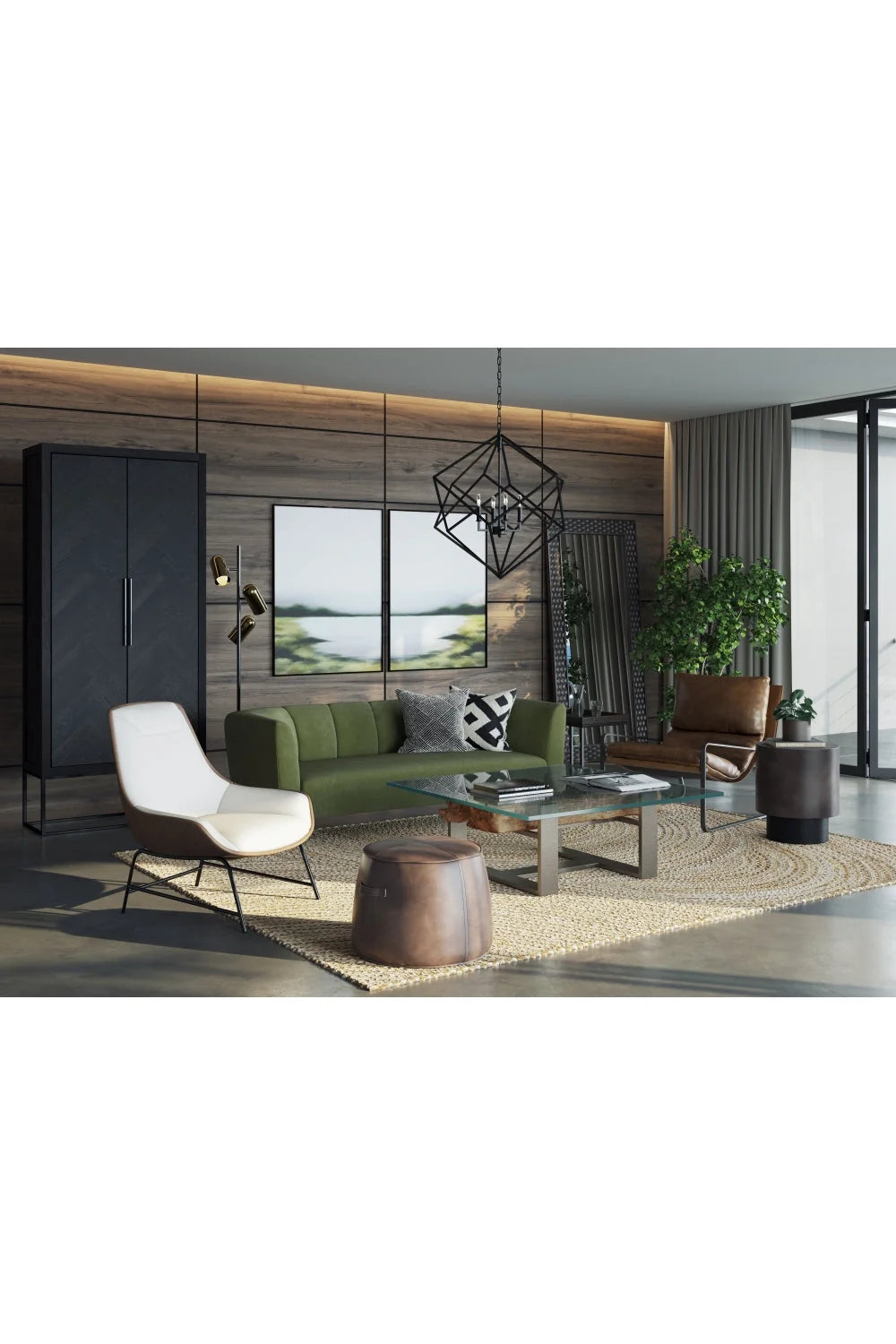 Luxury Leather Lounge Accent Chair European Style for Villa