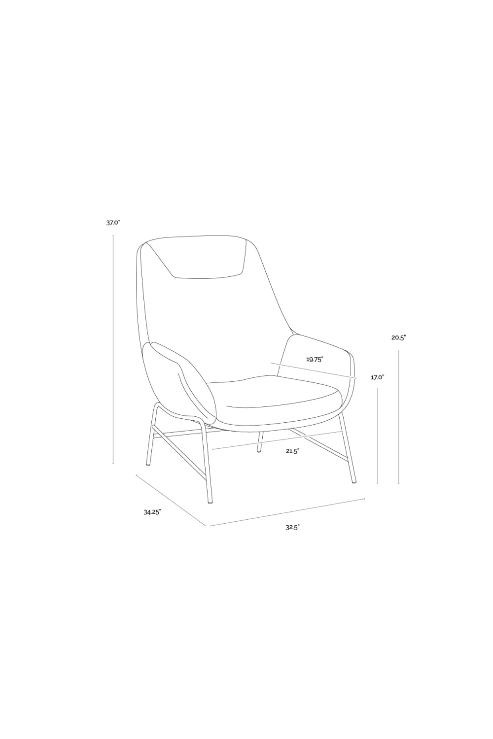 Luxury Leather Lounge Accent Chair European Style for Villa