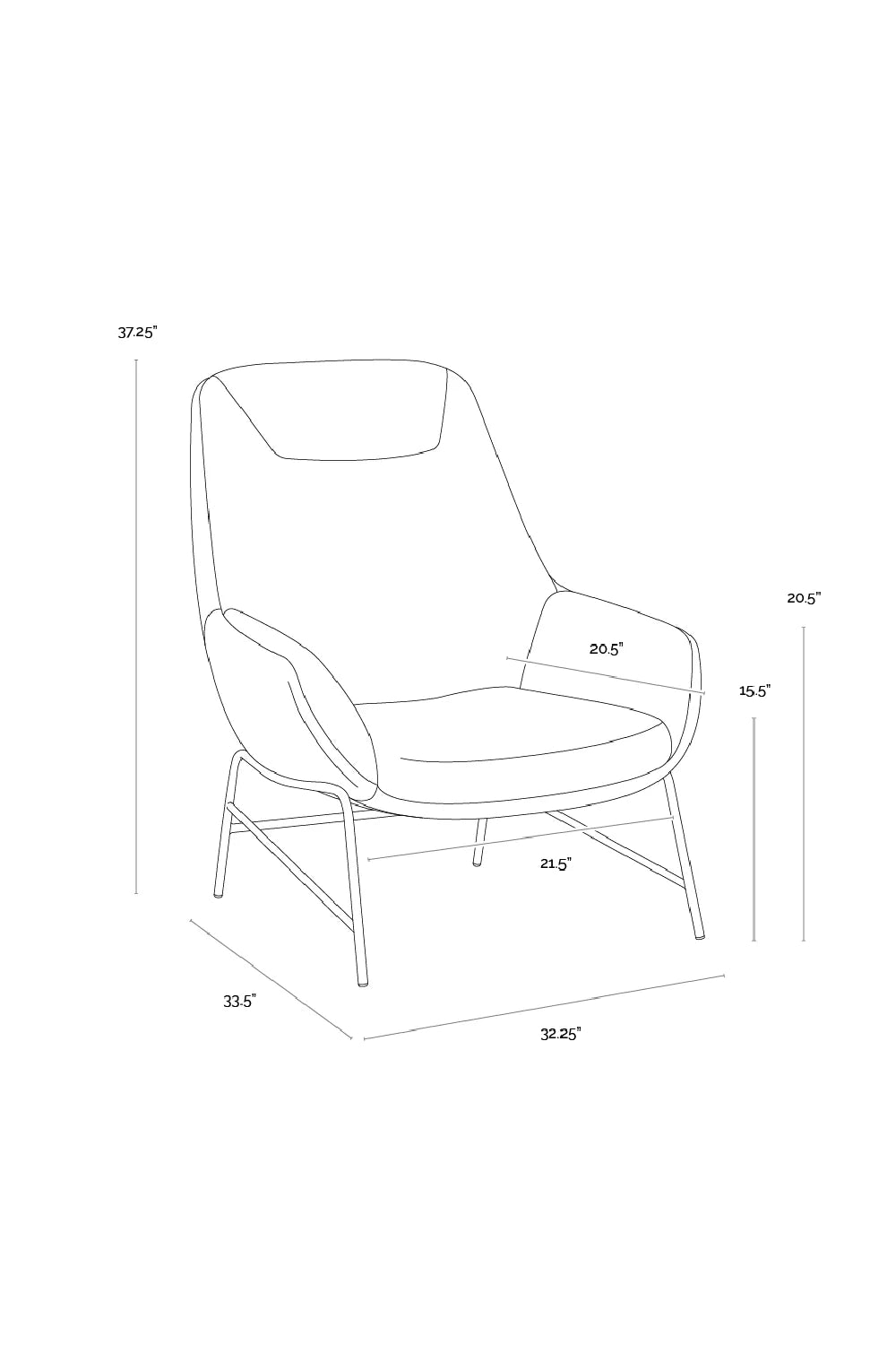 Luxury Leather Lounge Accent Chair European Style for Villa