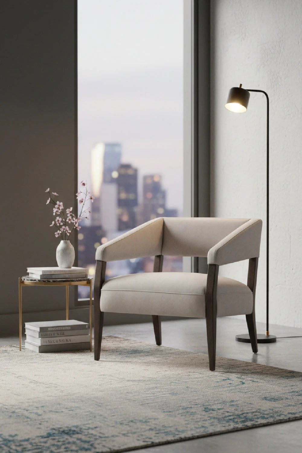Luxury Leather Lounge Chair Modern European Style for Villa