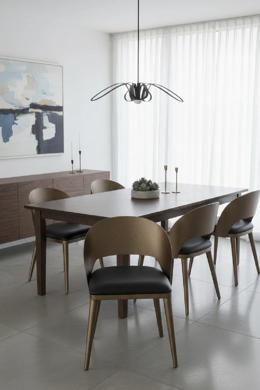Luxury Leather Modern Dining Chair European Style for Villa