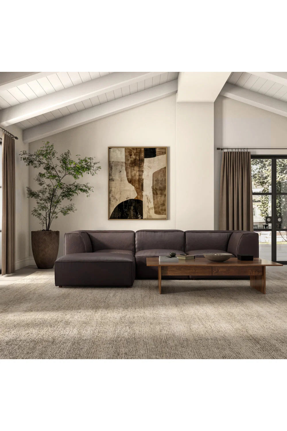 Luxury Leather Modular Sectional Sofa Modern Italian Style for Villa