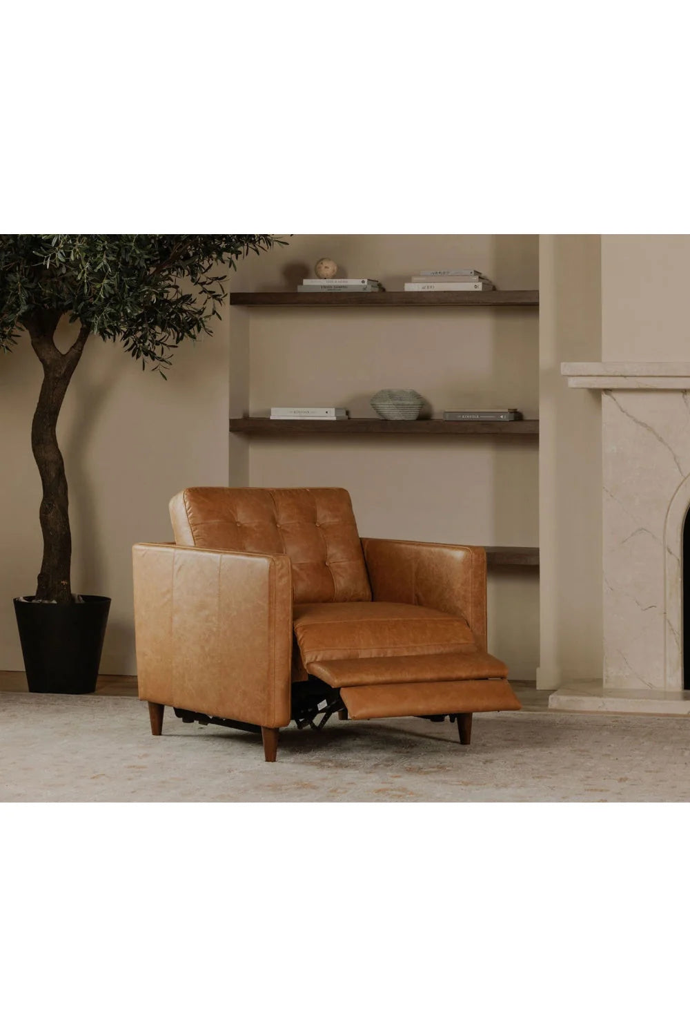 Luxury Leather Recliner Lounge Chair European Style for Villa