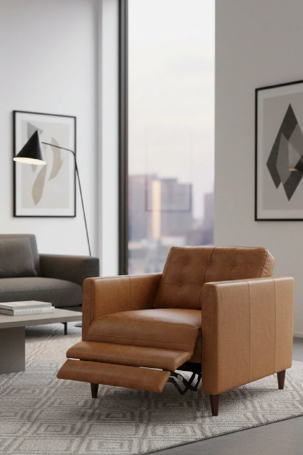 Luxury Leather Recliner Lounge Chair European Style for Villa