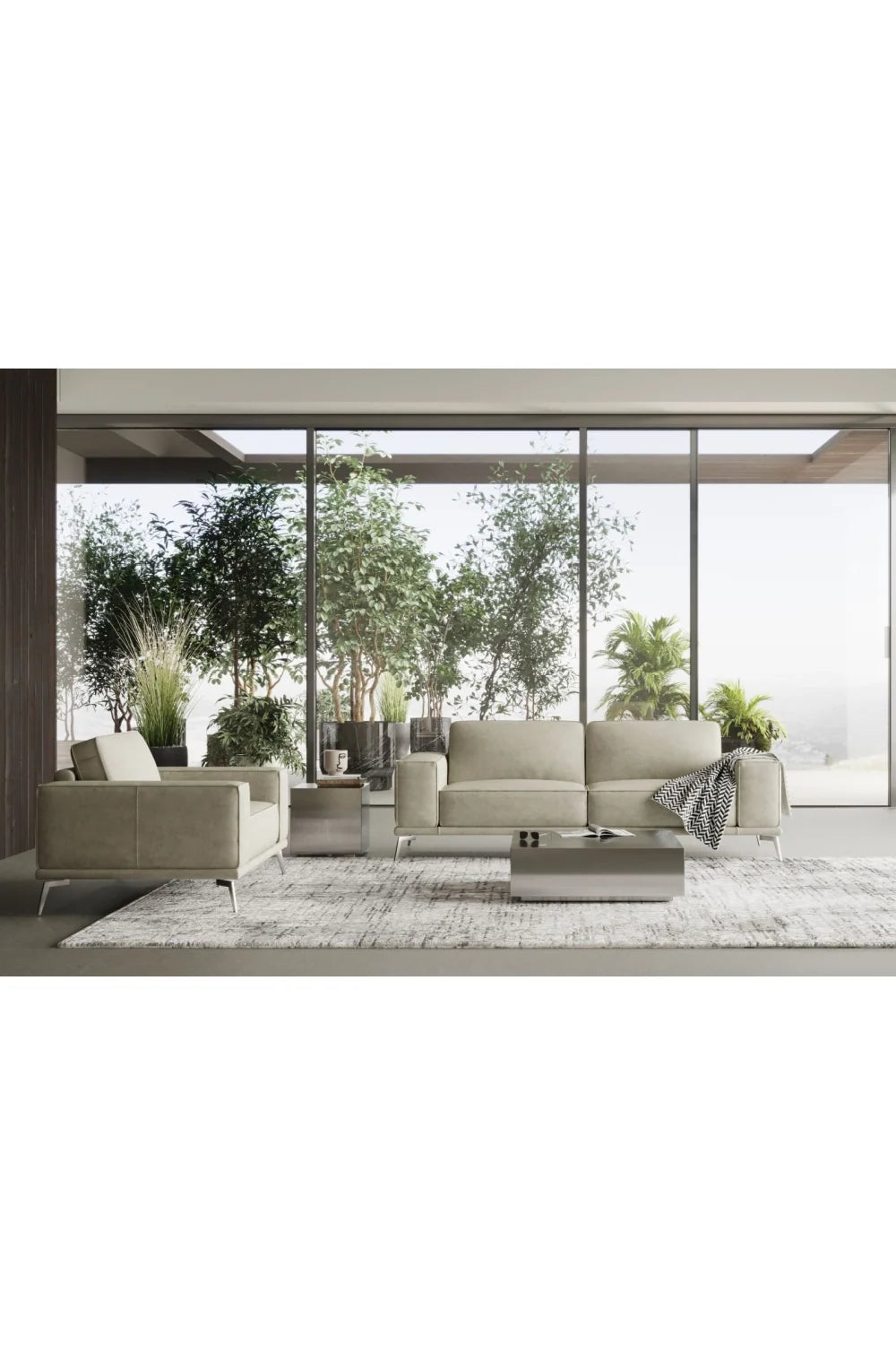 Luxury Leather Sofa Modern Italian Style for Villa