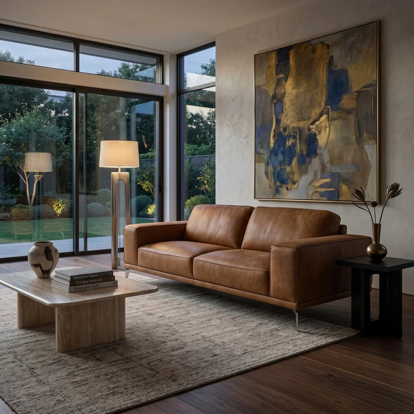 Luxury Leather Sofa Modern Italian Style for Villa