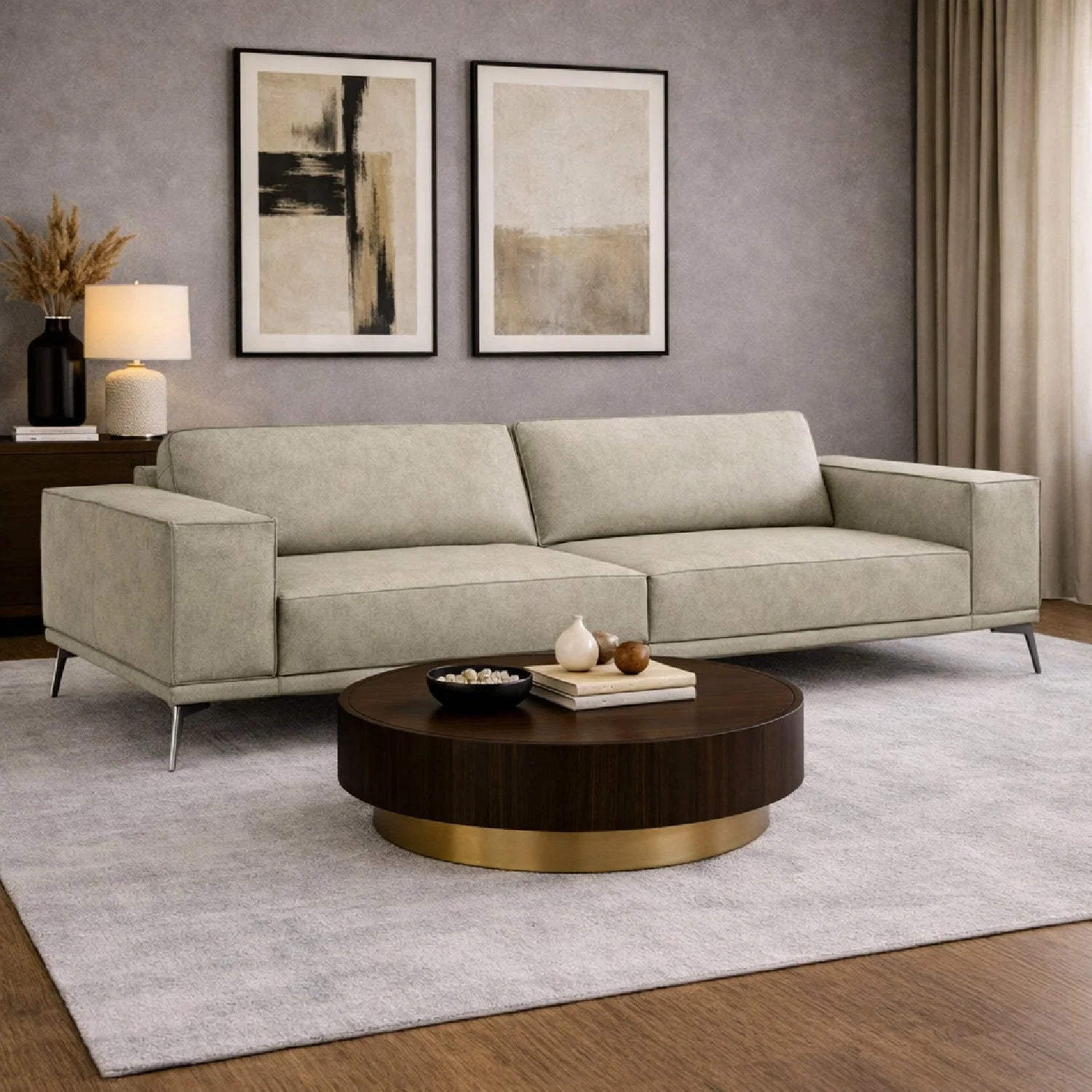 Luxury Leather Sofa Modern Italian Style for Villa