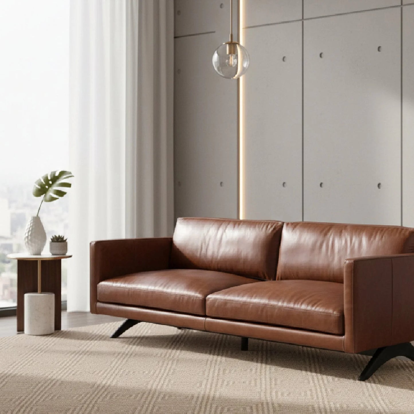Luxury Leather Sofa Modern Italian Style for Villa