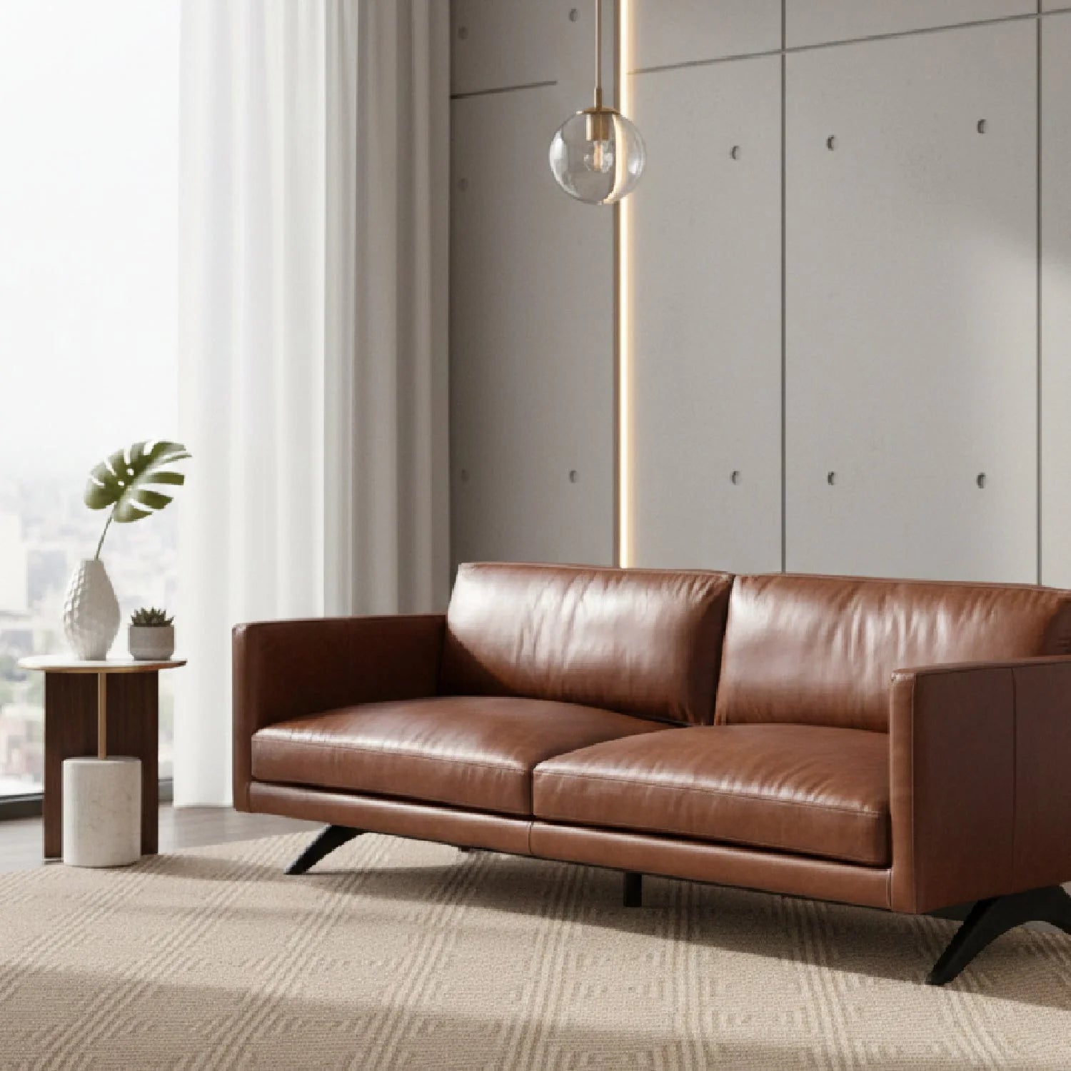 Luxury Leather Sofa Modern Italian Style for Villa