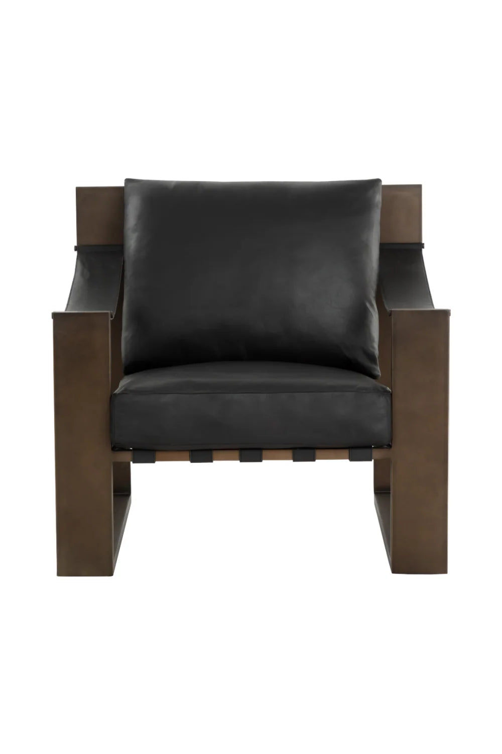 Luxury Leather Strapped Lounge Chair European Style for Villa