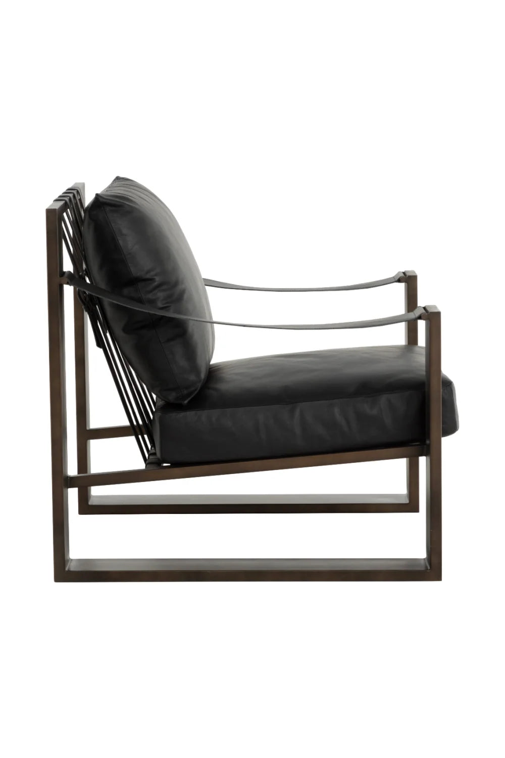 Luxury Leather Strapped Lounge Chair European Style for Villa