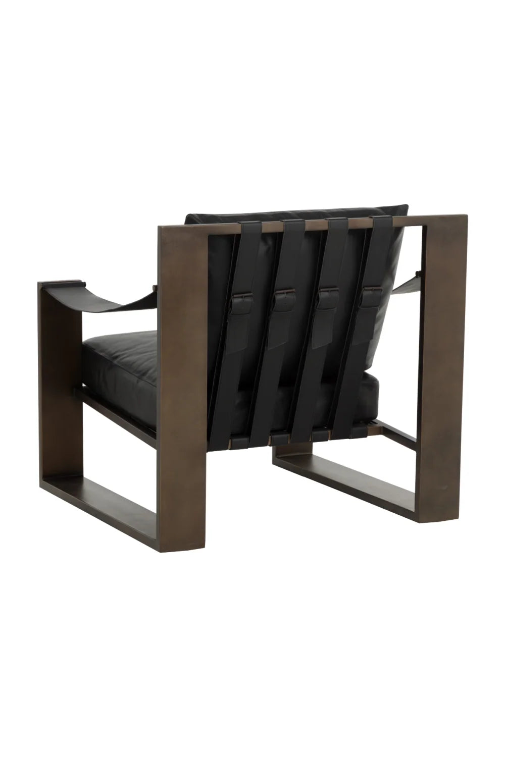 Luxury Leather Strapped Lounge Chair European Style for Villa