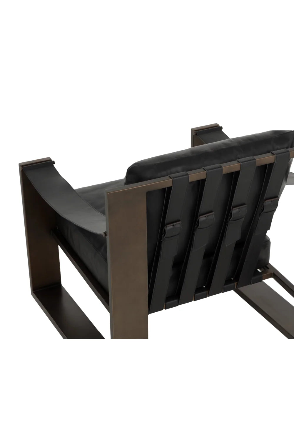 Luxury Leather Strapped Lounge Chair European Style for Villa