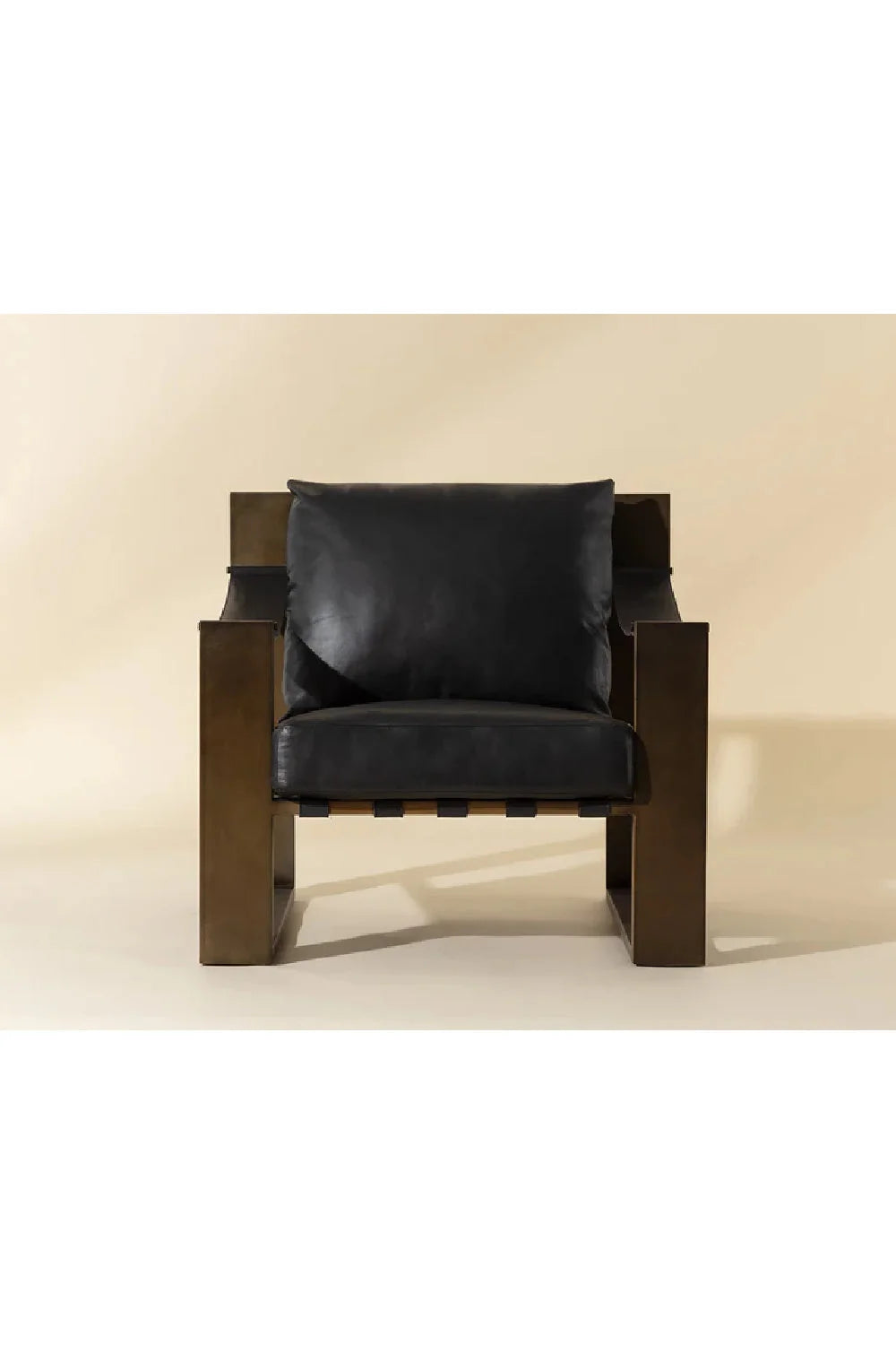 Luxury Leather Strapped Lounge Chair European Style for Villa