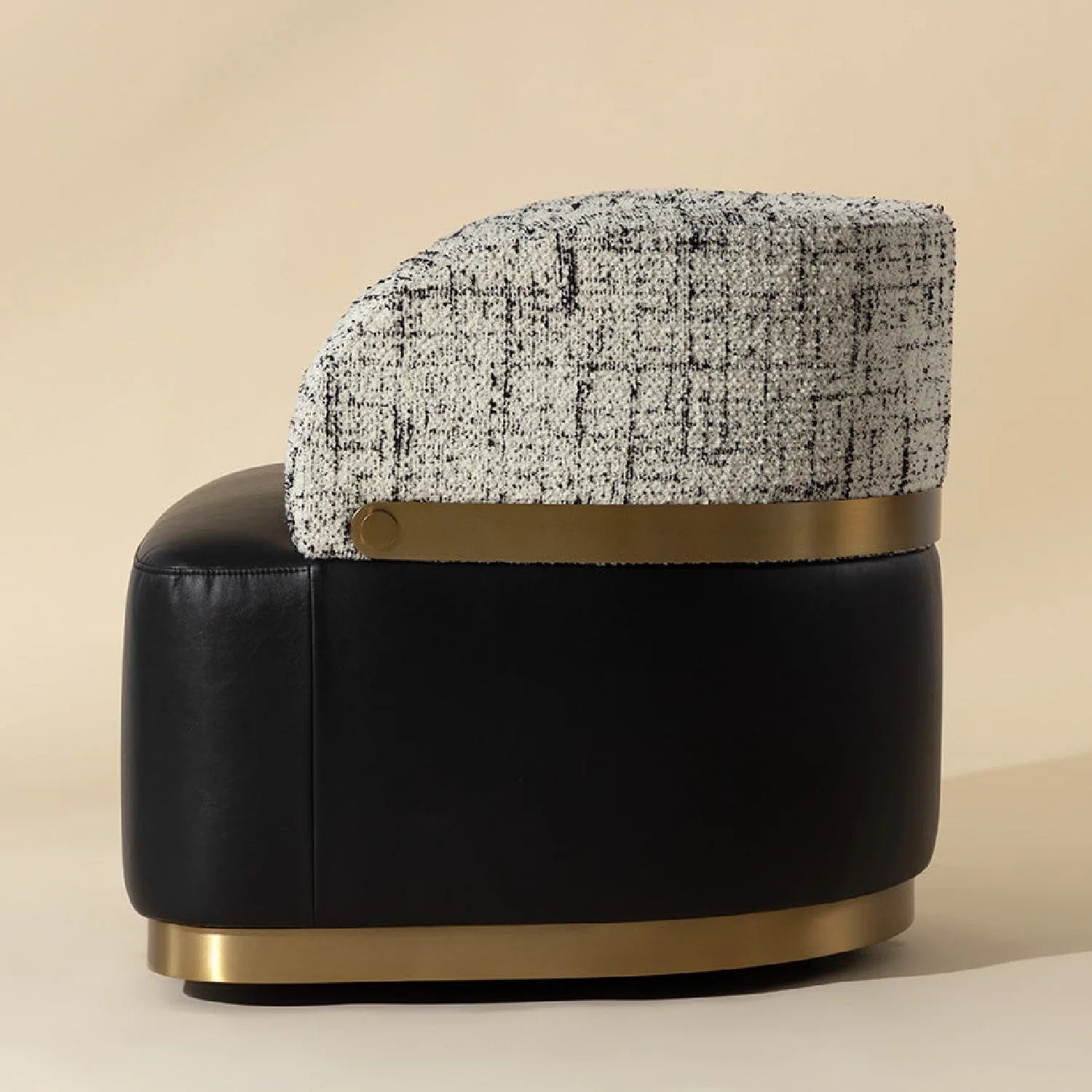 Luxury Leather Swivel Accent Chair European Style for Villa