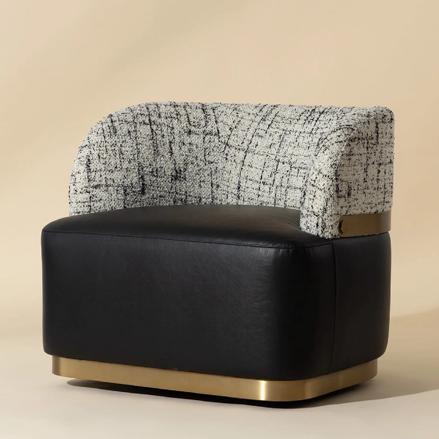 Luxury Leather Swivel Accent Chair European Style for Villa