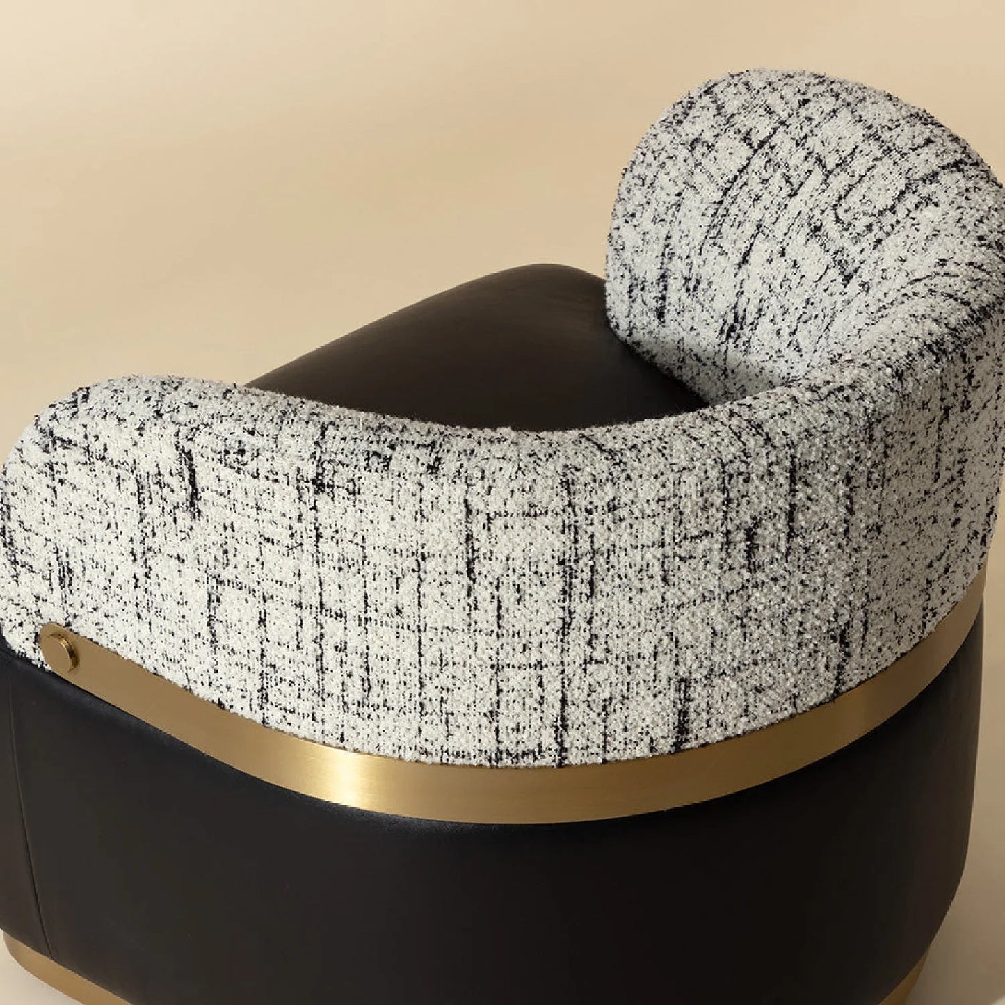 Luxury Leather Swivel Accent Chair European Style for Villa