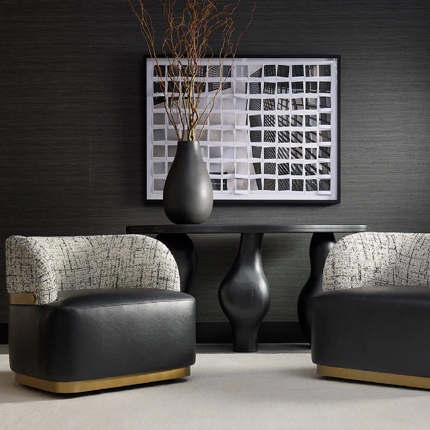 Luxury Leather Swivel Accent Chair European Style for Villa