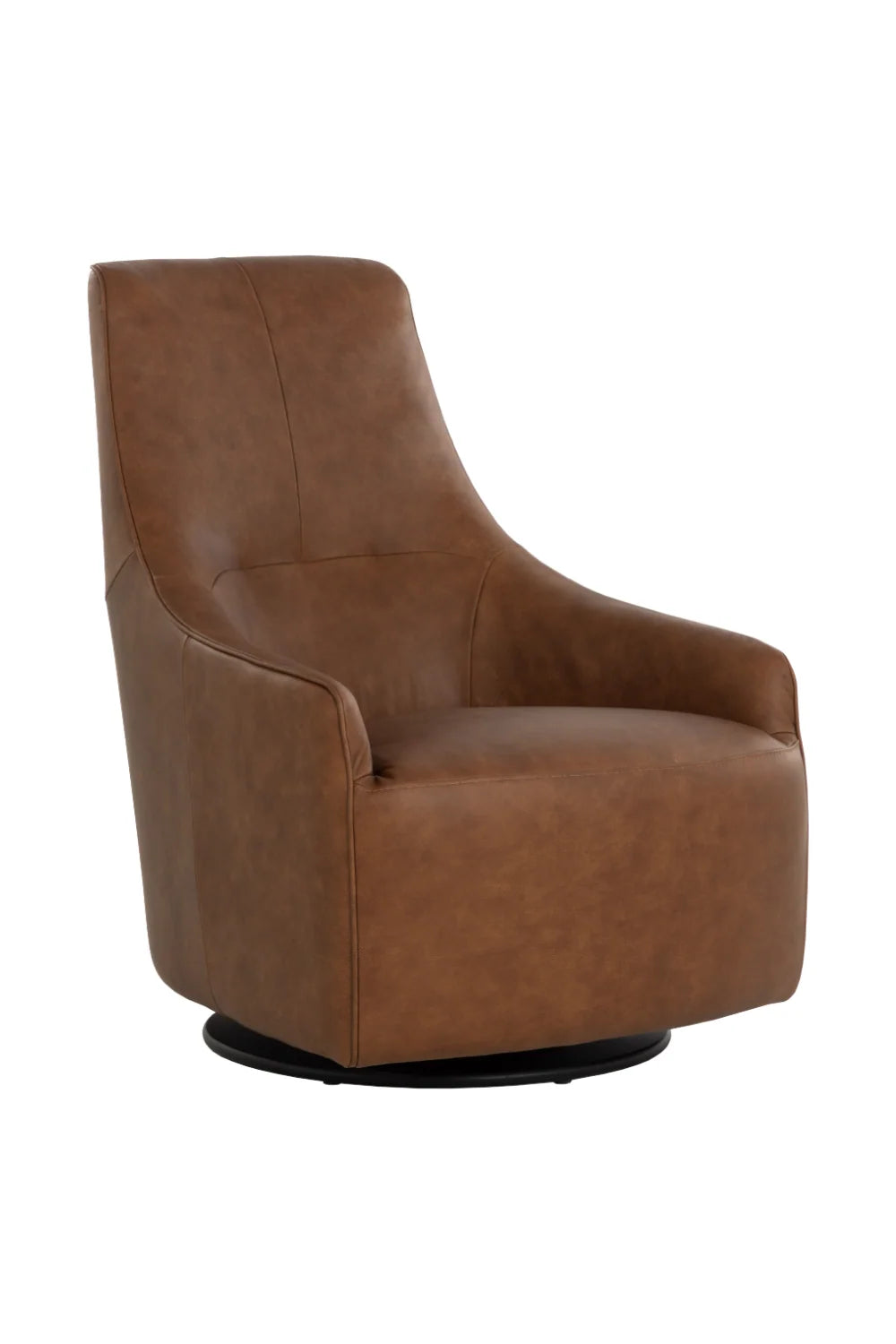 Luxury Leather Swivel Lounge Chair European Style for Villa