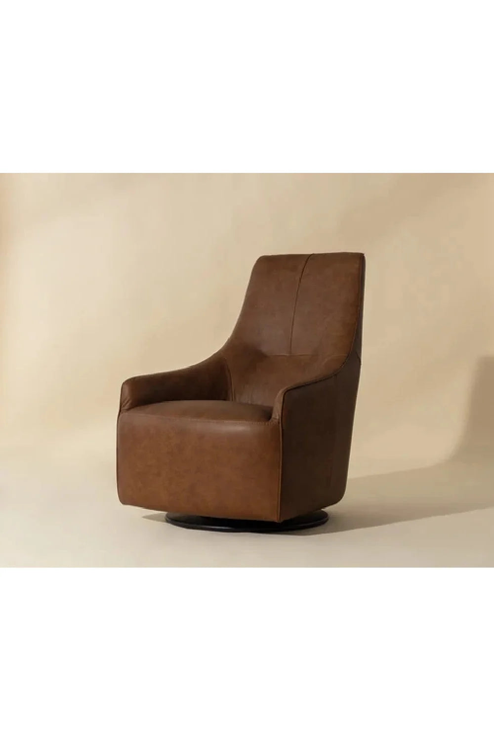 Luxury Leather Swivel Lounge Chair European Style for Villa