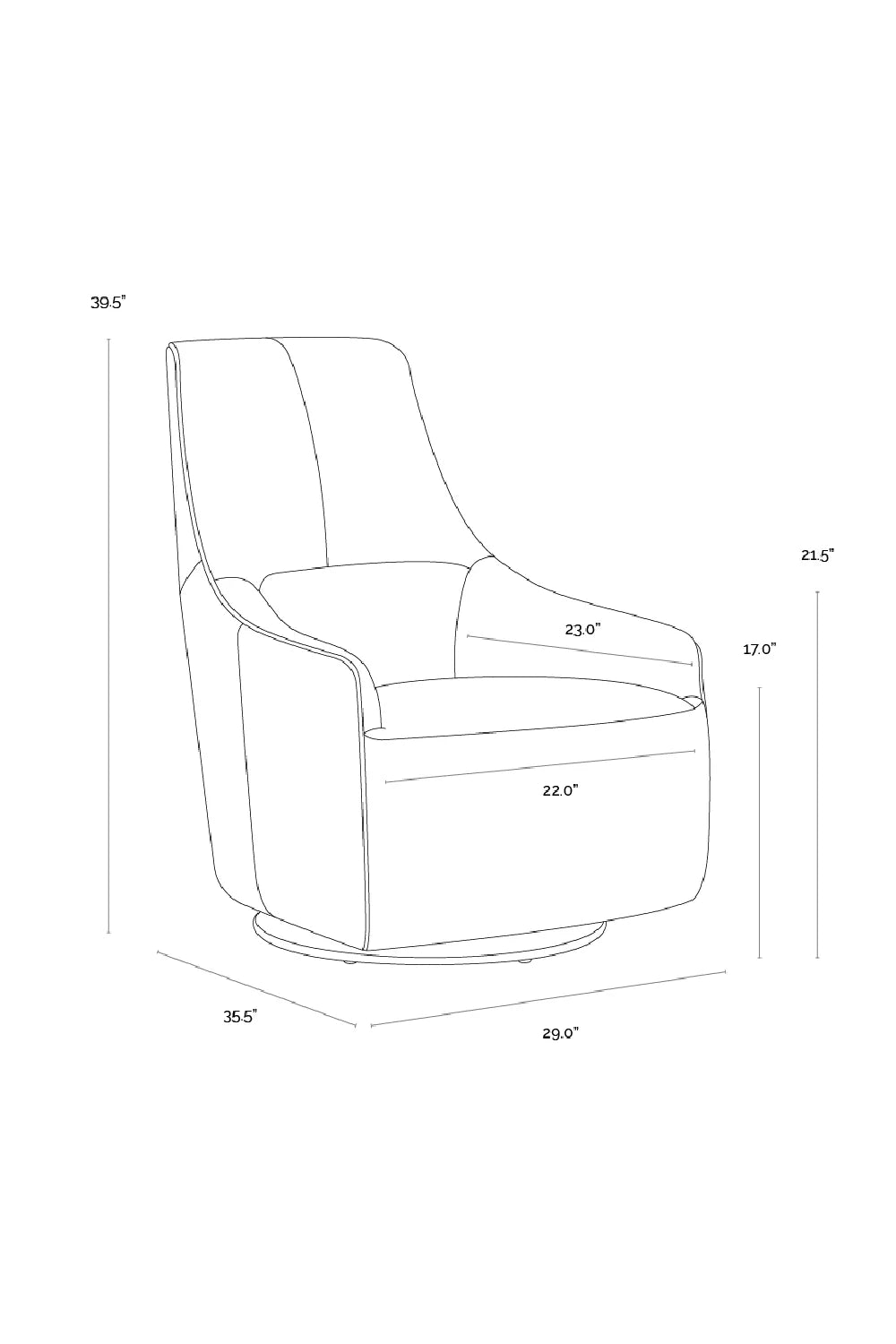 Luxury Leather Swivel Lounge Chair European Style for Villa