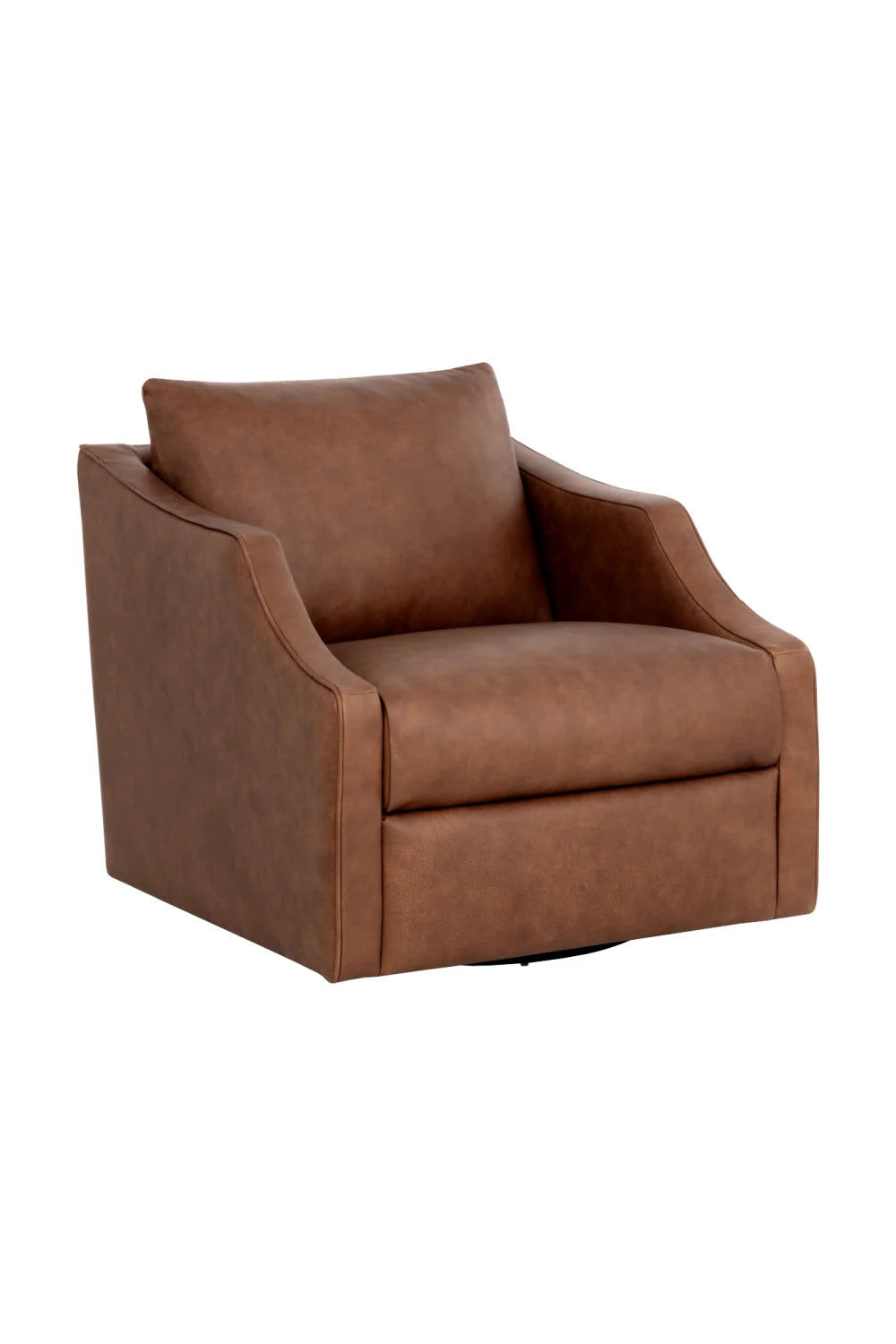 Luxury Leather Swivel Lounge Chair Modern Italian Style for Villa