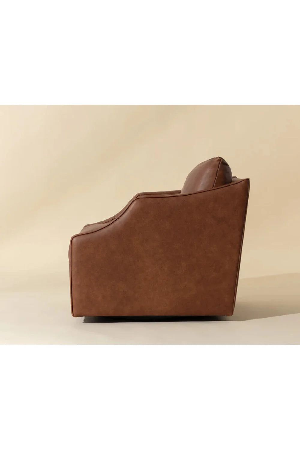 Luxury Leather Swivel Lounge Chair Modern Italian Style for Villa