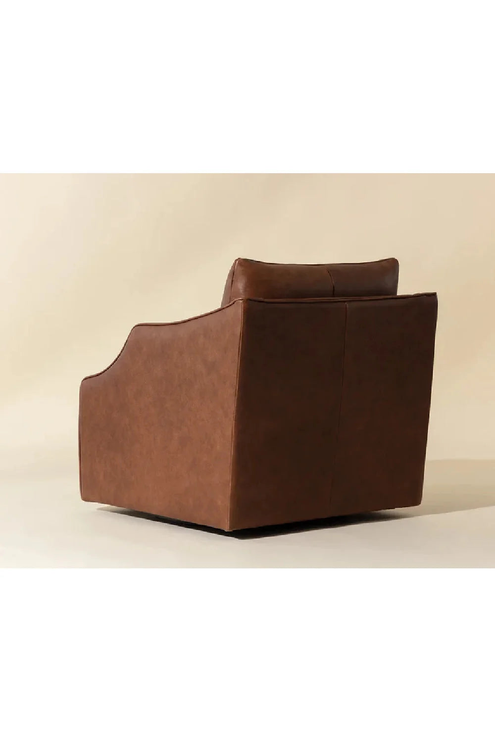 Luxury Leather Swivel Lounge Chair Modern Italian Style for Villa