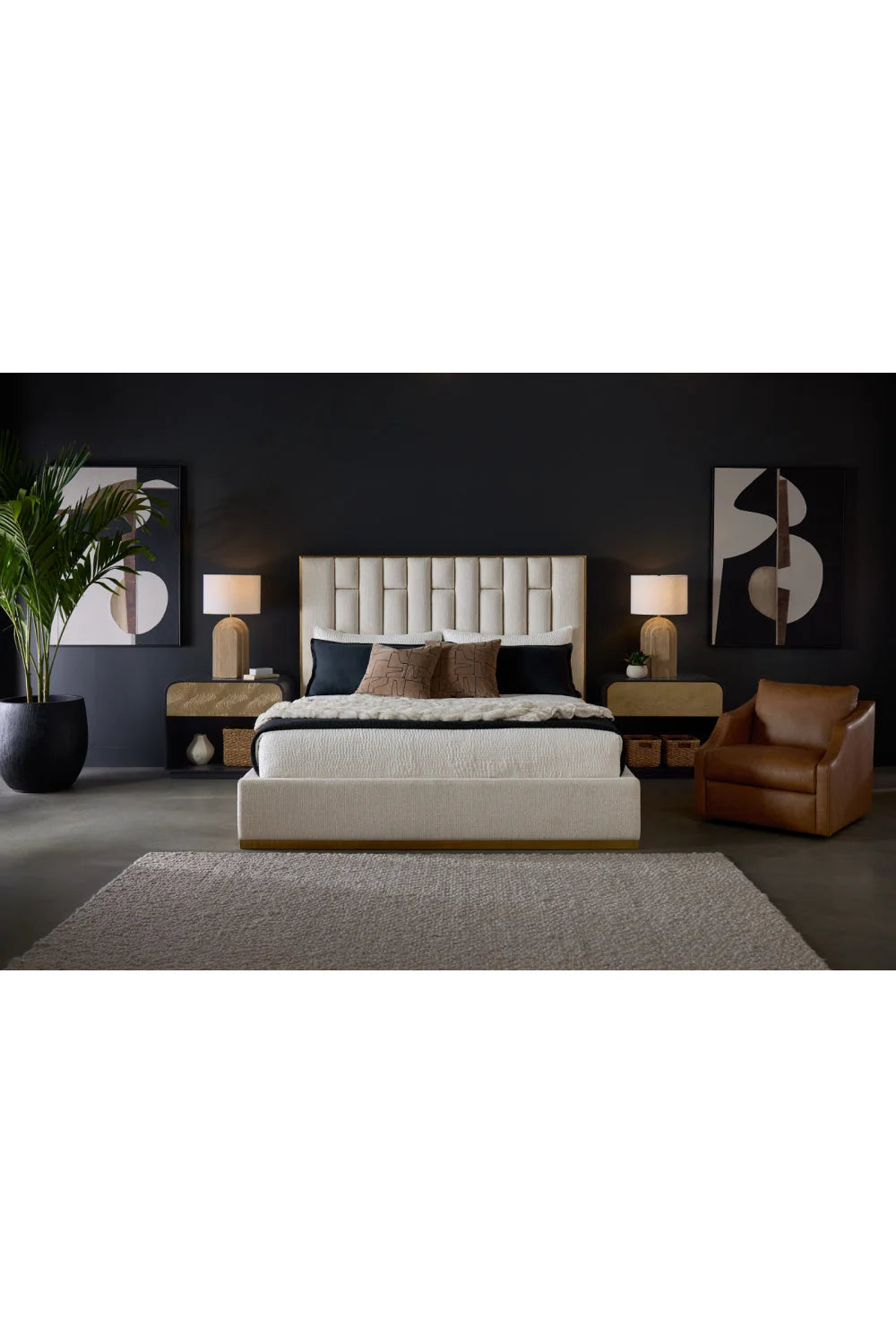 Luxury Leather Swivel Lounge Chair Modern Italian Style for Villa