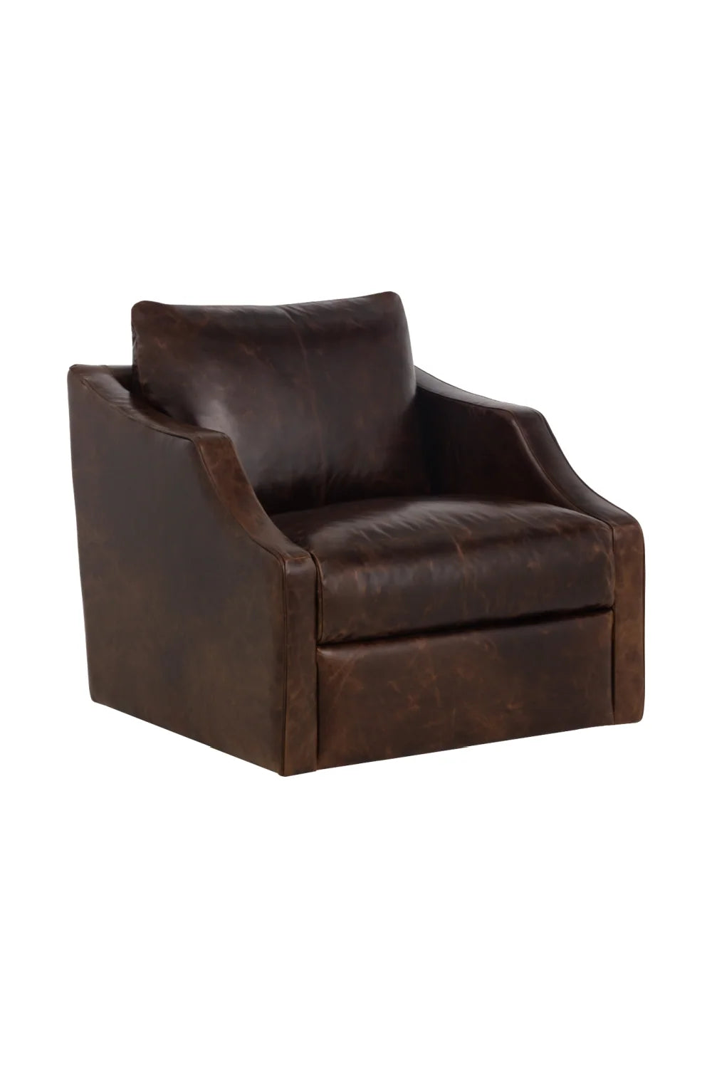Luxury Leather Swivel Lounge Chair Modern Italian Style for Villa